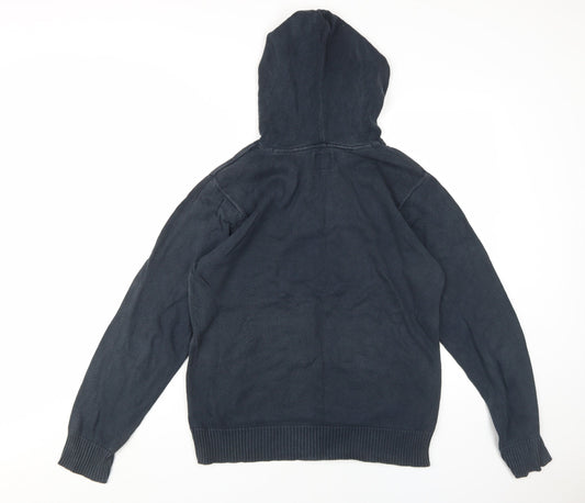 Firetrap Men's Black Hooded Pullover Hoodie, M, Regular Fit