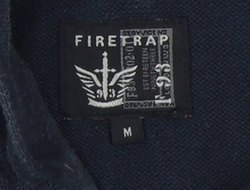 Firetrap Men's Black Hooded Pullover Hoodie, M, Regular Fit