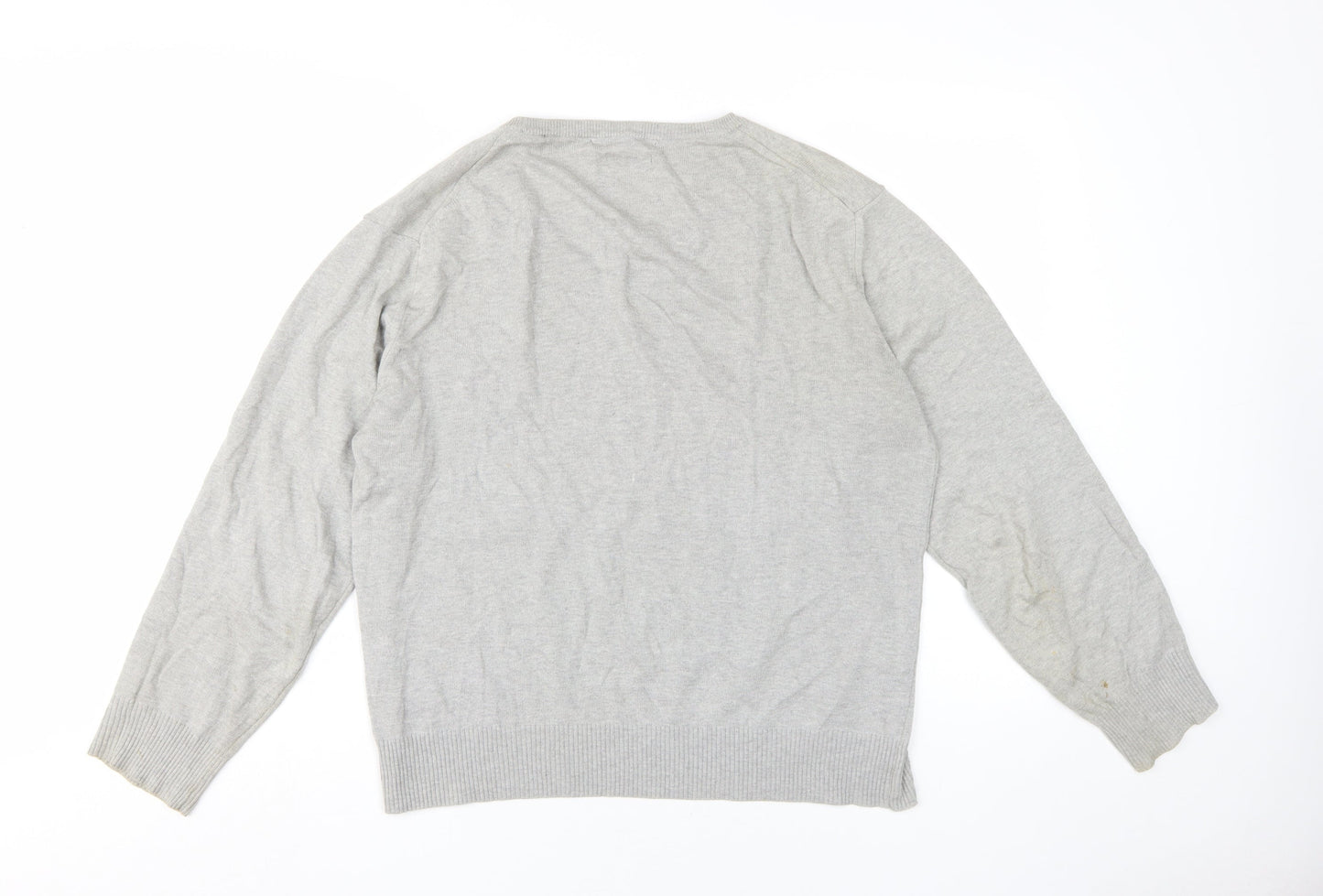 Soviet Black Men's Grey V-Neck Pullover Jumper M