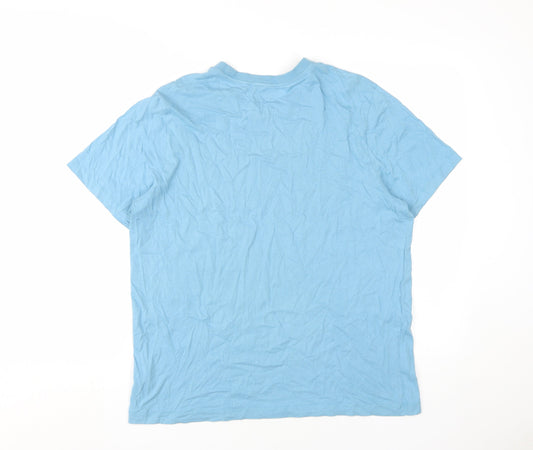 Nike Men's Blue Logo T-Shirt - Size L, Short Sleeve