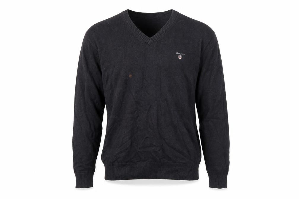 Front view of GANT Men's Black V-Neck Pullover -, size M