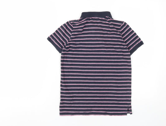 U.S. Polo Assn. Girls Navy Striped Polo Shirt, Size 10-11 Years