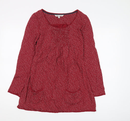 Fat Face Women's Red Polka Dot Tunic Blouse Size 10
