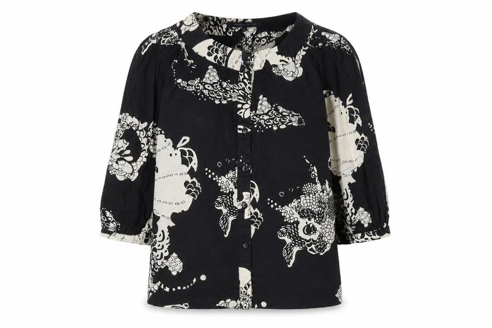 Womens UK Size 6 French Connection Black 100% Cotton Blouse