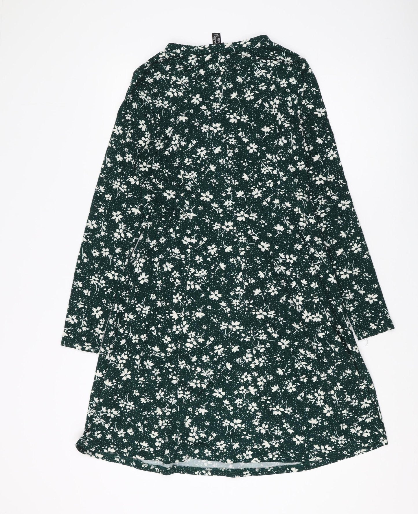 New Look Women's Green Floral A-Line Dress UK 10