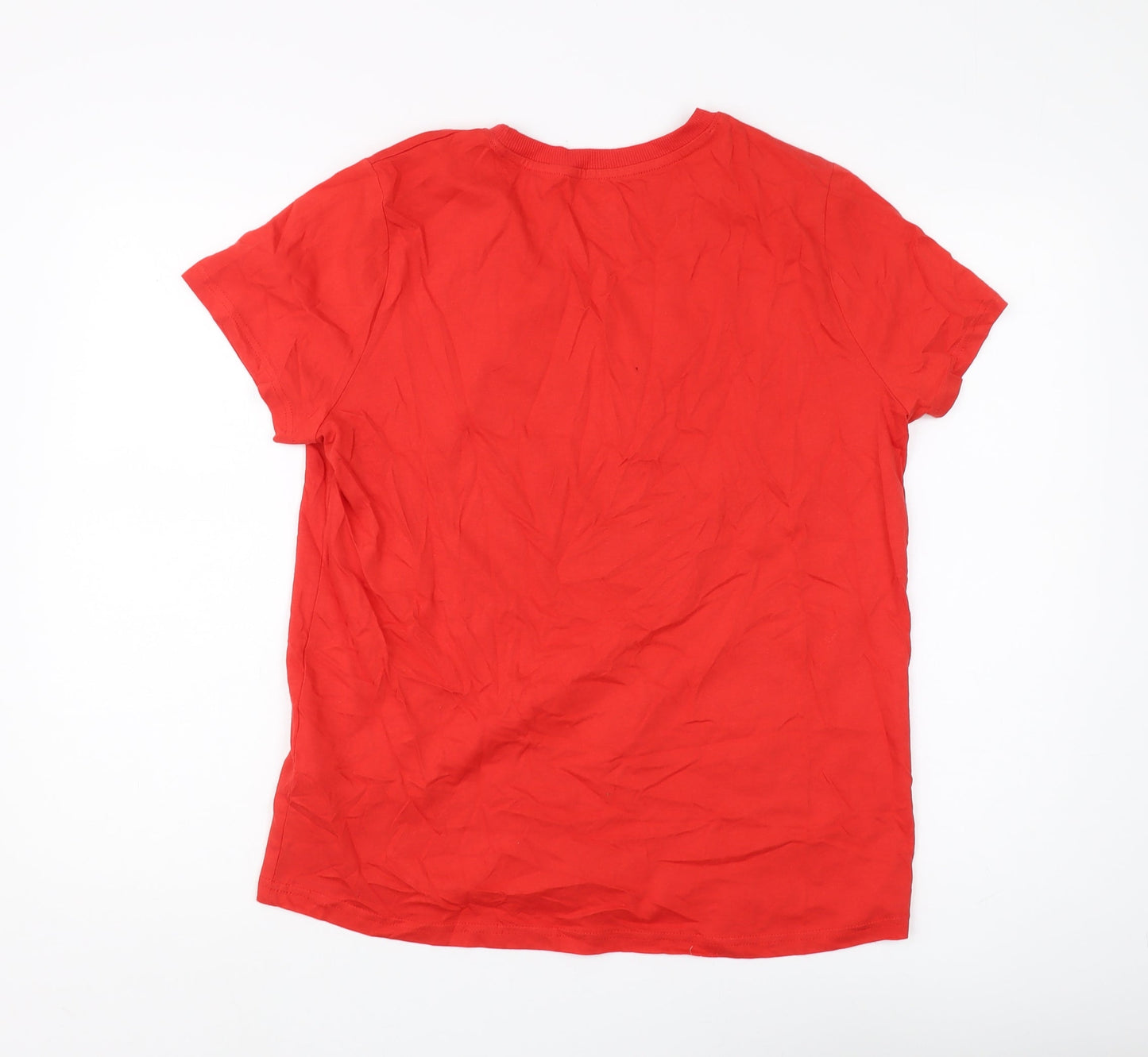 Unisex Adultss UK Size M Tom and Jerry Red 100% Cotton T-Shirt