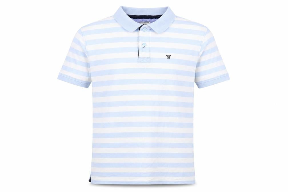 James Pringle Men's Blue Striped Polo Shirt S