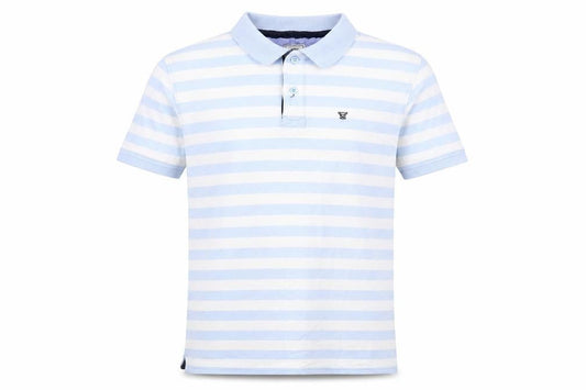 James Pringle Men's Blue Striped Polo Shirt S