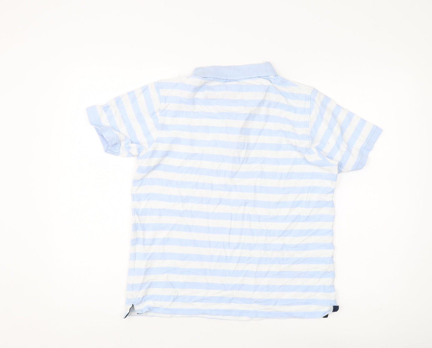 James Pringle Men's Blue Striped Polo Shirt S