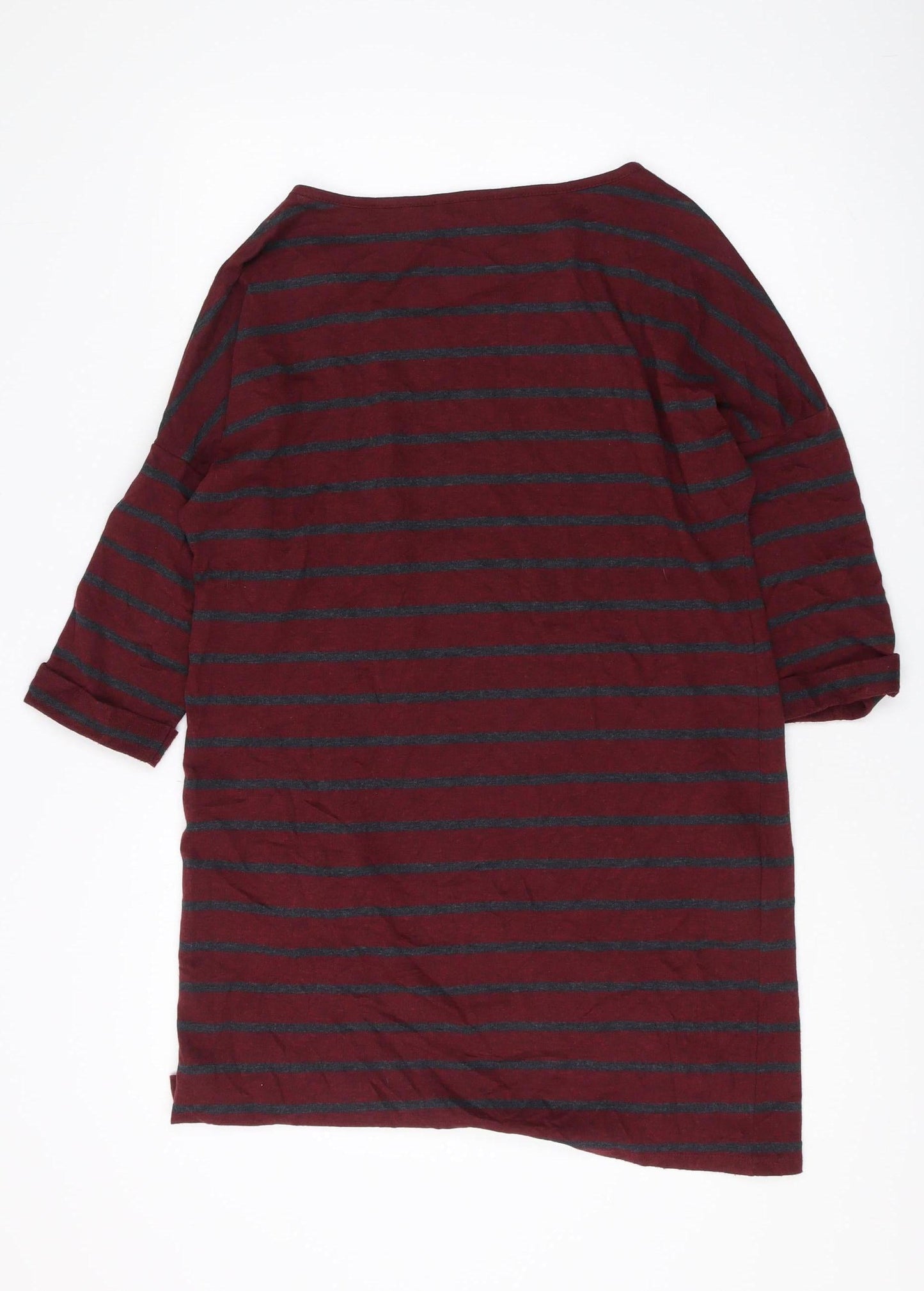 Linea Women's Red Tunic 3/4 Sleeve Striped Top