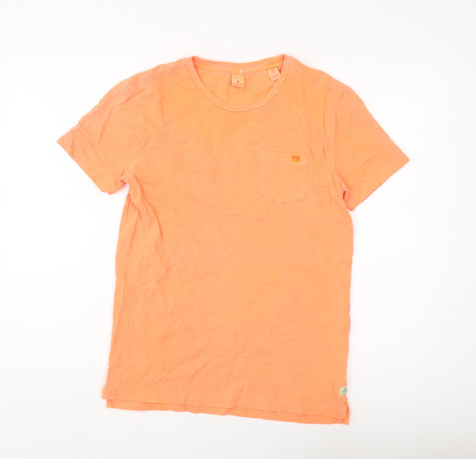 Scotch & Soda Unisex Orange T-Shirt Crew Neck Size 16