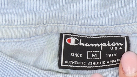 Champion Men's Blue Crew Neck T-Shirt Size M