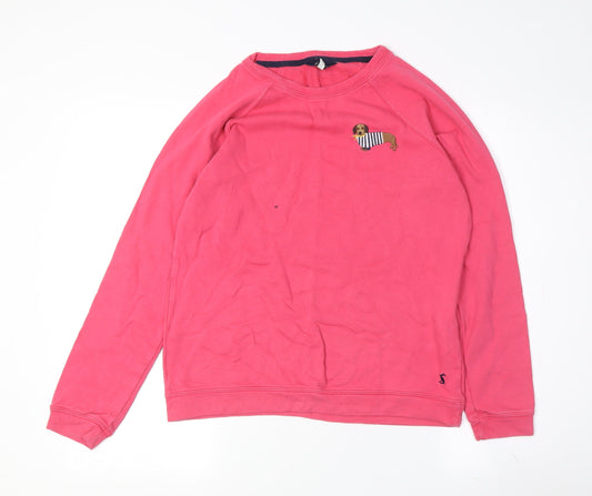 Joules Women's Pink Pullover Sweatshirt, Size 10, Cotton