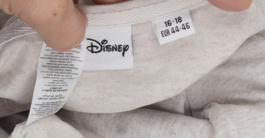 Disney Women's Beige Bambi Long Sleeve T-Shirt Regular Fit