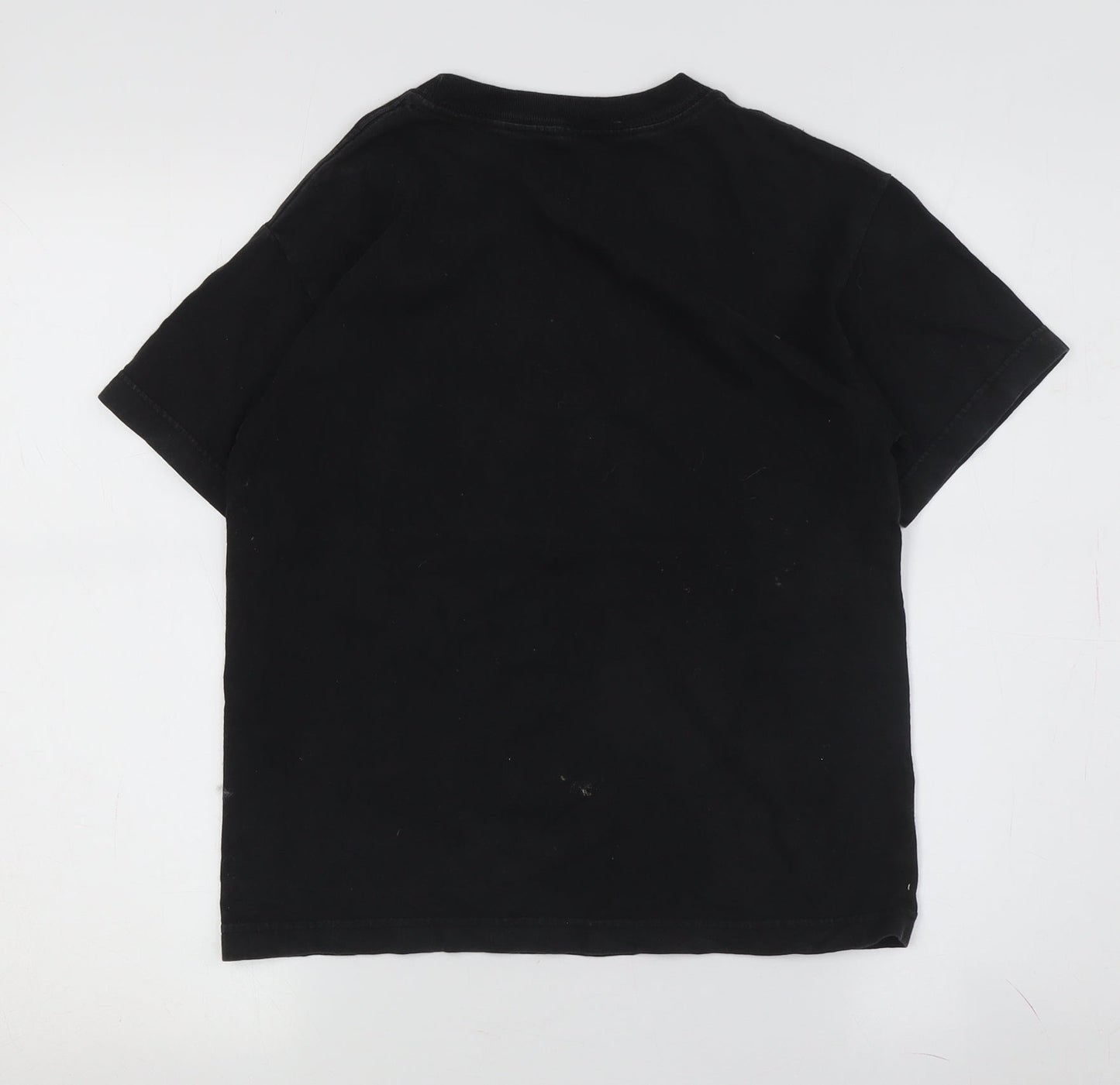 Adidas Boys Black Graphic Print T-Shirt M Casual Logo