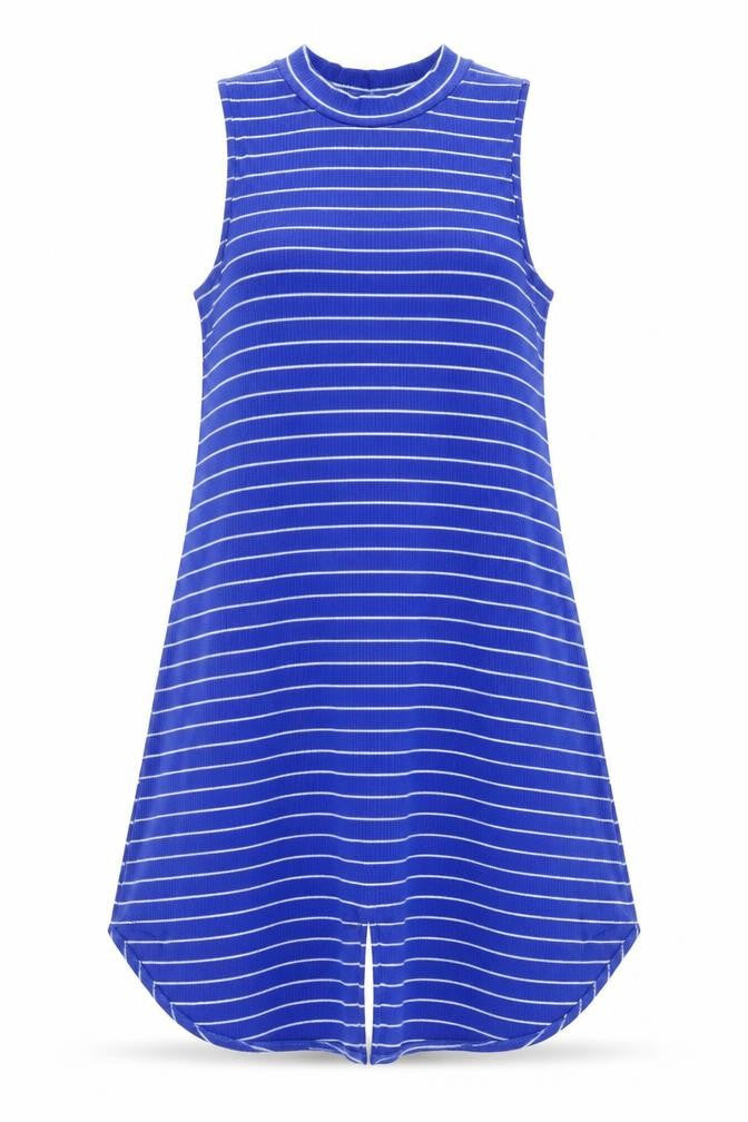 My Michele Women's Blue Striped Shirt Dress XL