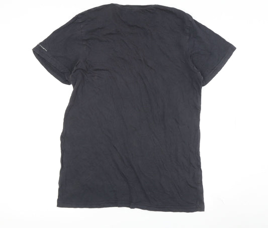 Firetrap Men's Black Graphic Print Regular Fit T-Shirt