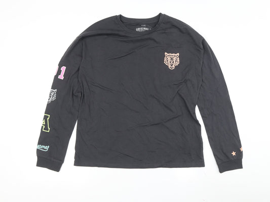 Marks and Spencer Boys Long Sleeve Black Graphic T-Shirt