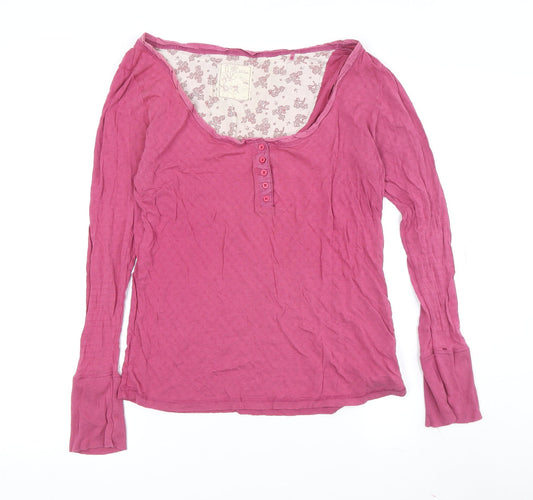 Fat Face Women's Pink Scoop Neck Jersey T-Shirt Size 14