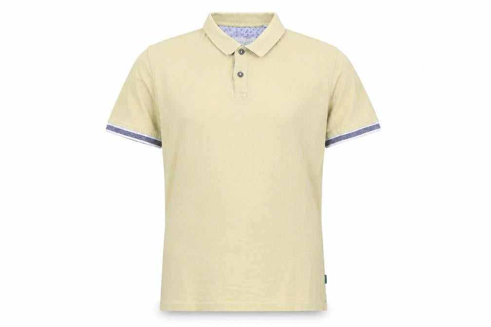 Racing Green Men's Beige Medium Polo Shirt