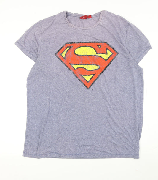 Superman Graphic Men's Grey T-Shirt - Regular Fit Size XL
