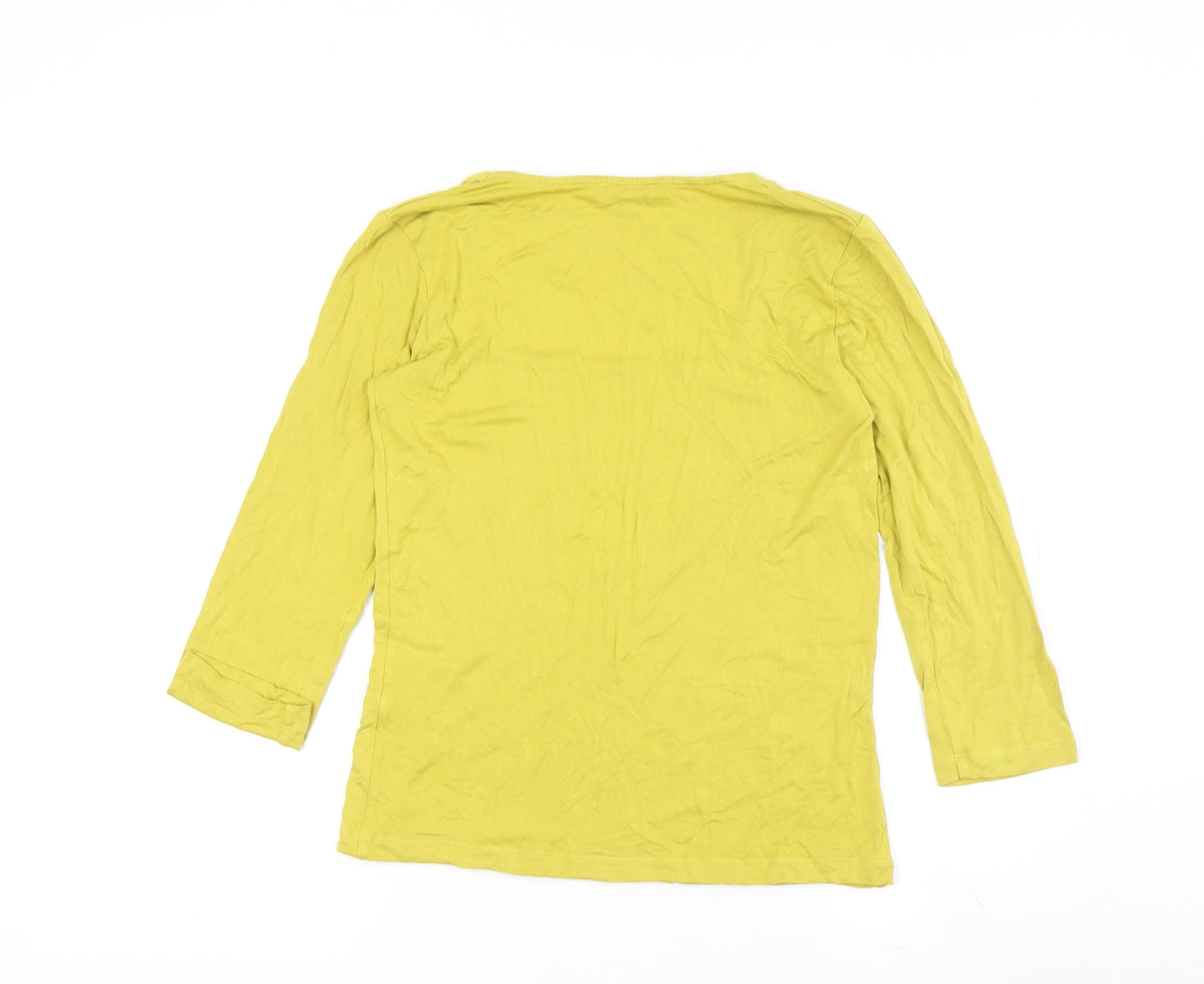 Hobbs Women Yellow 3/4 Sleeve Square Neck Top