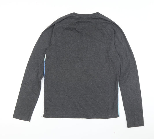 Abercrombie Boys Grey & Blue Graphic Print Long Sleeve T-Shirt