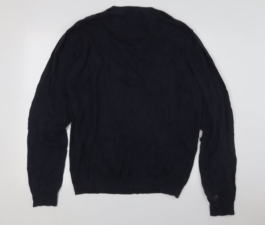 Diesel Men's XL Blue Cotton Blend Pullover Jumper