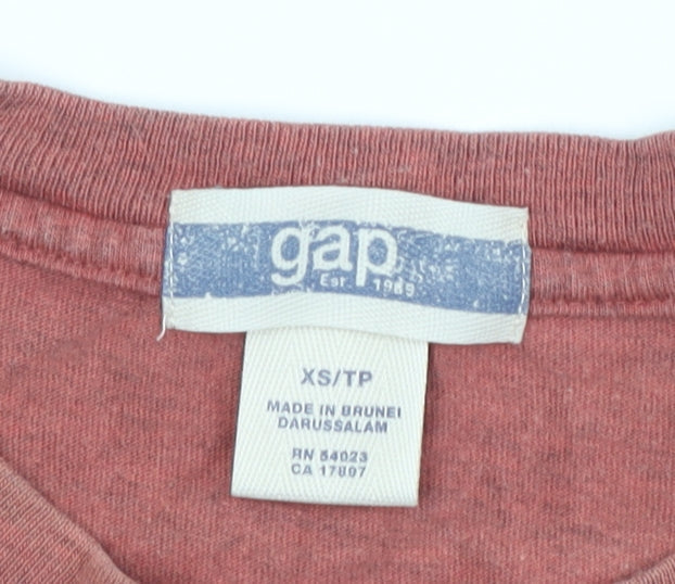 Gap Men's XS Red Crew Neck T-Shirt in Cotton