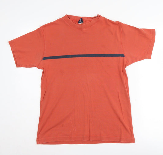 GAP Men's Orange Cotton T-Shirt, Size S, Crew Neck