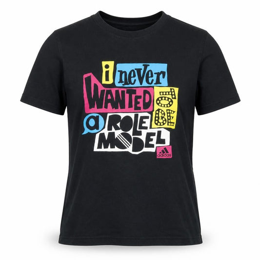Unisex Adultss UK Size S adidas Black 100% Cotton T-Shirt