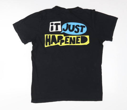 Adidas Unisex Black Quote T-Shirt, Size S, 100% Cotton