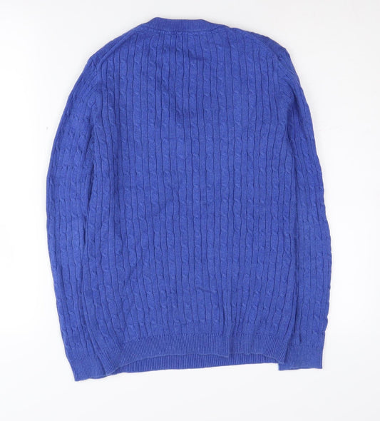 Crew Clothing Women's Blue V-Neck Jumper Size 10