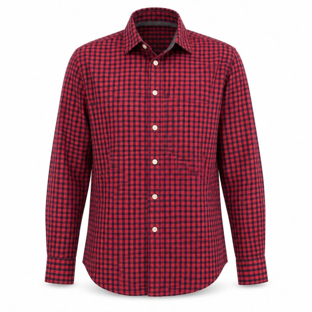 H&M Mens Red Check Regular Fit Shirt Size 12