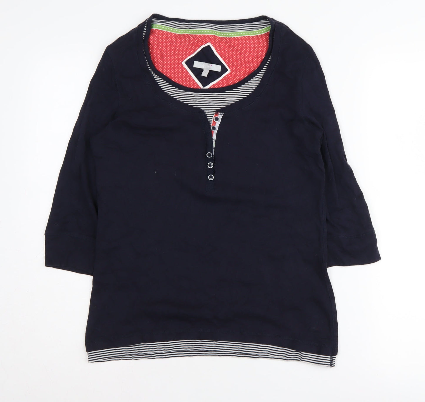 Marks and Spencer Women's Blue Henley T-Shirt Size 12