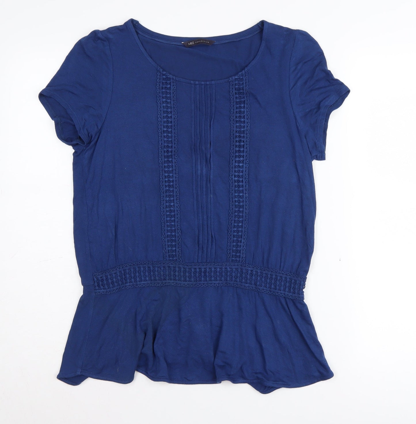Marks and Spencer Women's Blue Blouse, UK 10, Short Sleeve