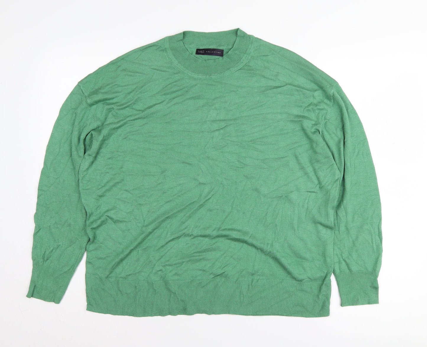 Marks and Spencer Women's Green Crew Neck Pullover L