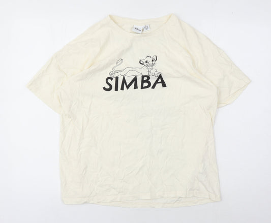 Disney Beige Simba T-Shirt XS Unisex Adults Casual