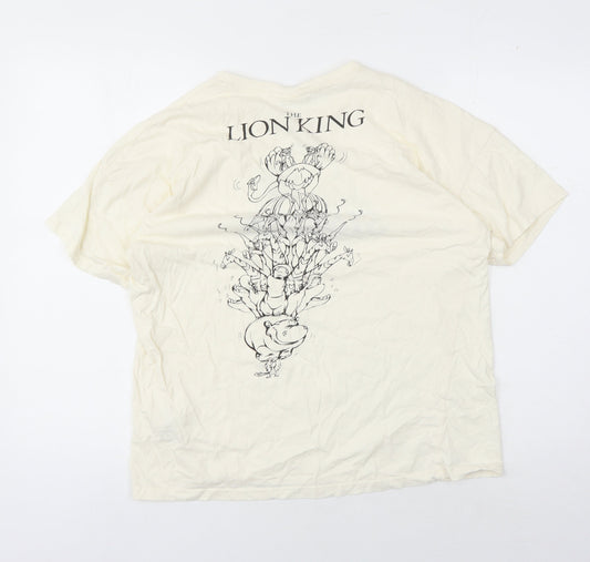Disney Beige Simba T-Shirt XS Unisex Adults Casual