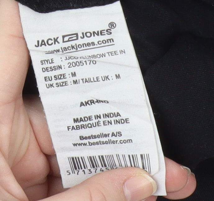 Jack & Jones Men's Black M Logo T-Shirt