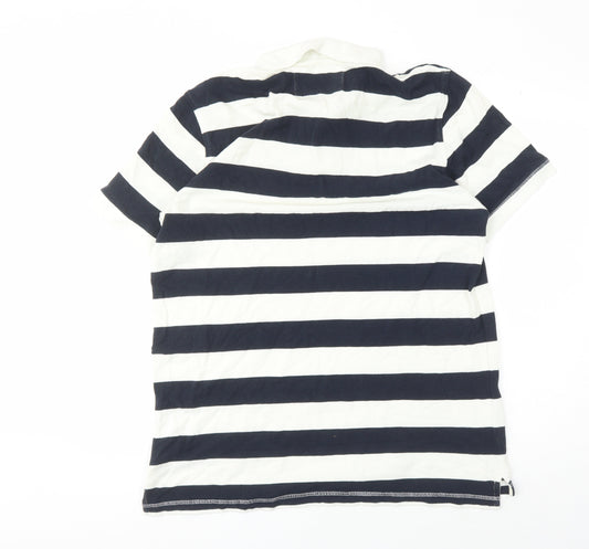Lyle & Scott Men's Black Striped Polo Shirt XL