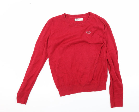 Hollister Women's Red Pullover Jumper, Crew Neck, Size S