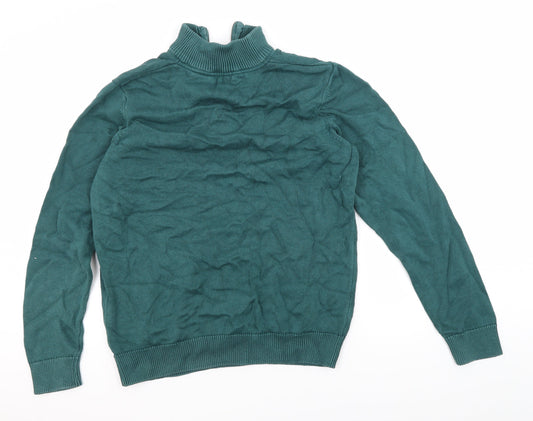 Crew Clothing Men’s Green Cotton Full Zip Jumper, M