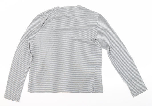 Hugo Boss Men's Grey Striped Long Sleeve T-Shirt M