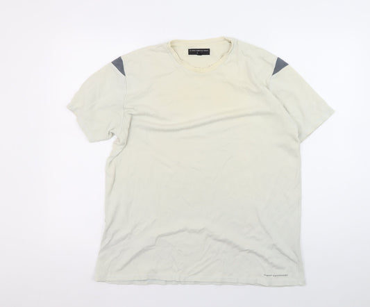 French Connection Men's Beige Medium Crew Neck T-Shirt