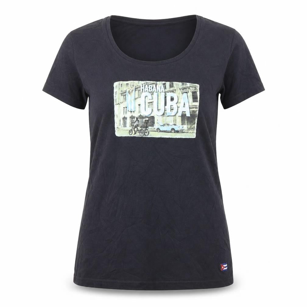Isleno Womens Black Cuba Graphic T-Shirt 2XL
