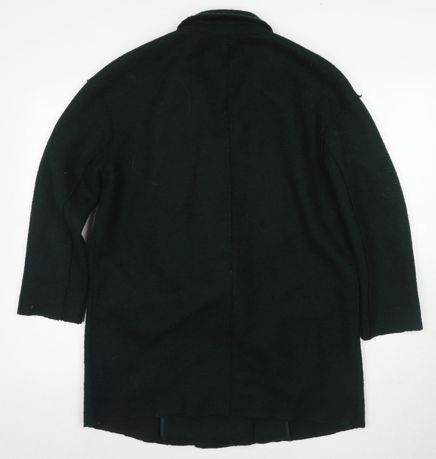 Zara Women's Black Pea Coat Size 6 Wool Blend Long