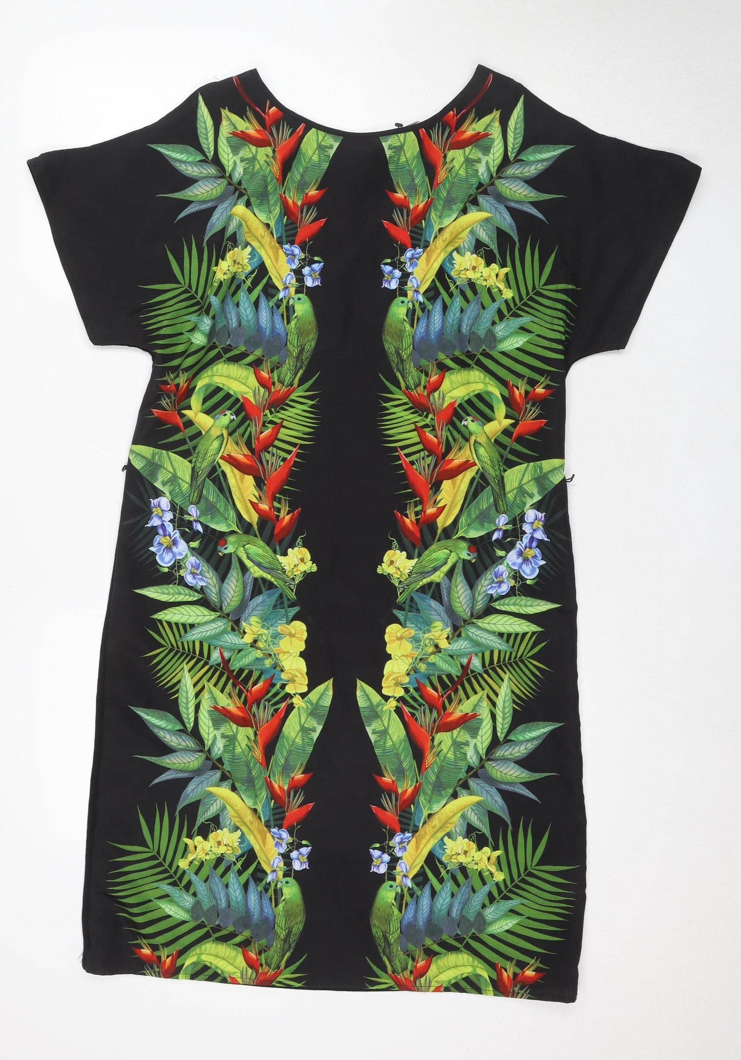Oasis Women's Black Floral Shift Dress Size 10