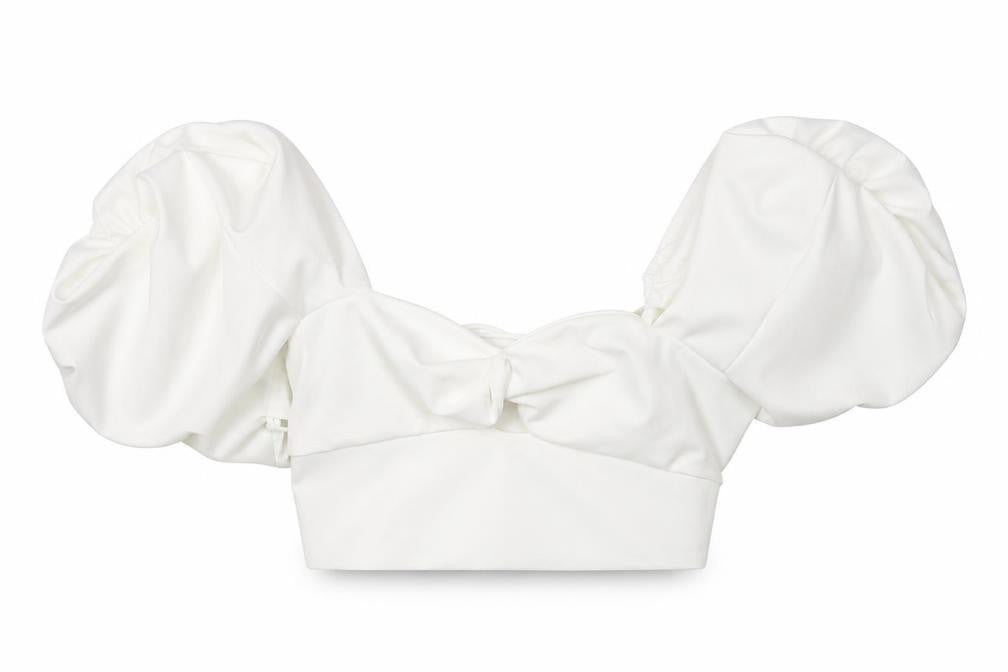 Front view of ASOS Women's White Off the Shoulder Blouse, size 10