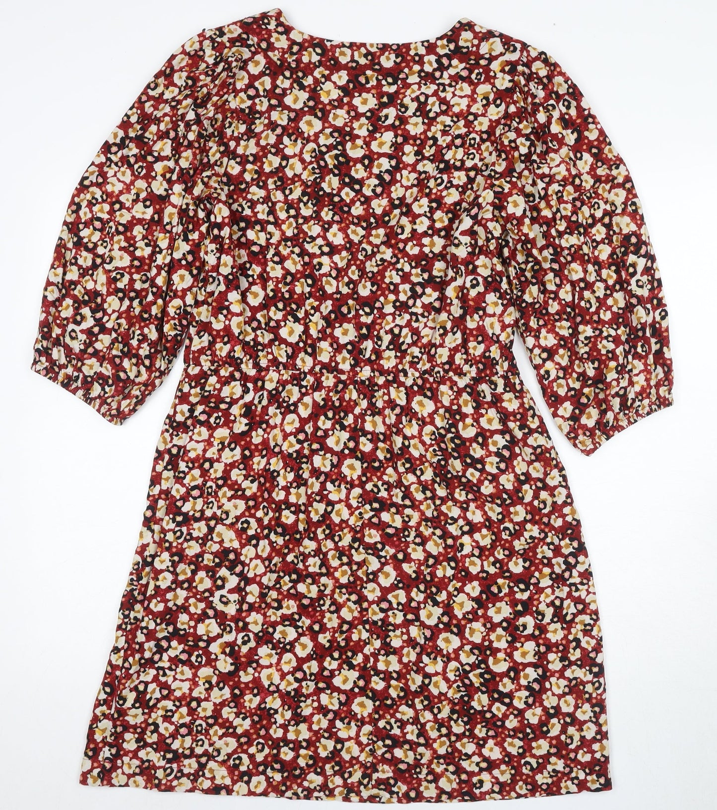 Next Women's Multicoloured Floral A-Line Dress Size 12